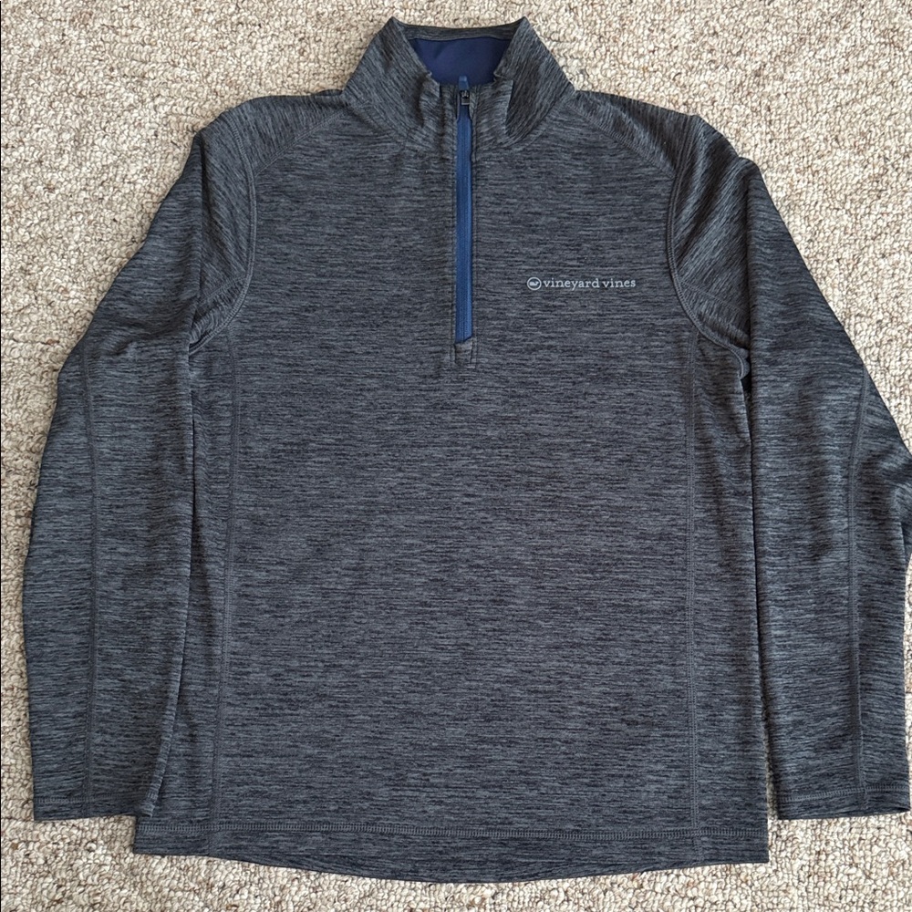 Vineyard Vines Charcoal Quarter-Zip Pullover